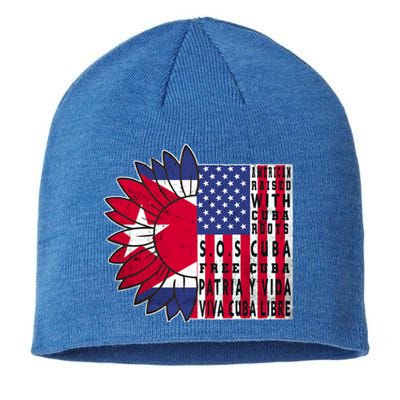 Free Cuba Patria Gift America Cuba Flag Sunflower Gift Sos Cuba Meaningful Gift Sustainable Beanie