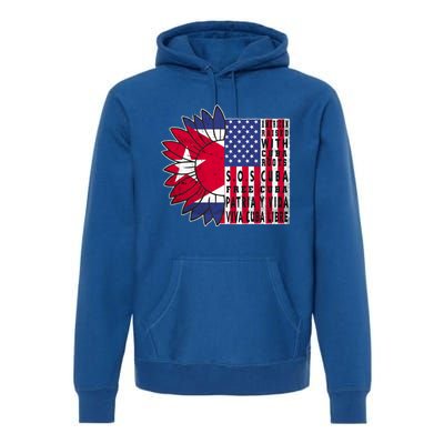 Free Cuba Patria Gift America Cuba Flag Sunflower Gift Sos Cuba Meaningful Gift Premium Hoodie