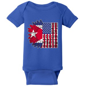 Free Cuba Patria Gift America Cuba Flag Sunflower Gift Sos Cuba Meaningful Gift Baby Bodysuit