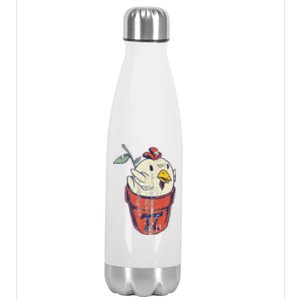 Funny Chicken Pot Pi Day 3.14 Math Teacher Stainless Steel Insulated Water Bottle