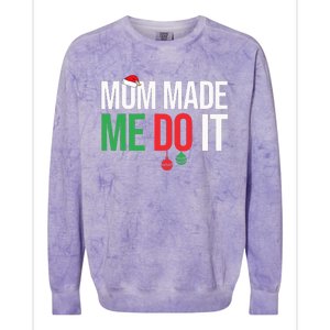 Family Christmas Pajamas Matching Mom Made Me Do It Colorblast Crewneck Sweatshirt