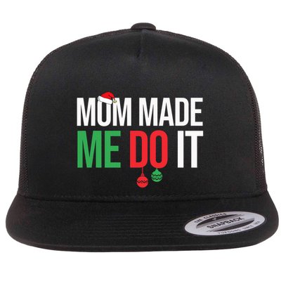 Family Christmas Pajamas Matching Mom Made Me Do It Flatbill Hat