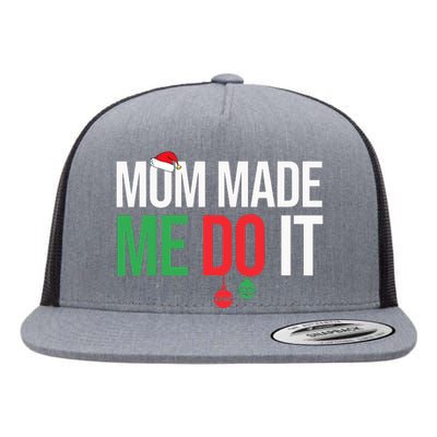 Family Christmas Pajamas Matching Mom Made Me Do It Flat Bill Trucker Hat