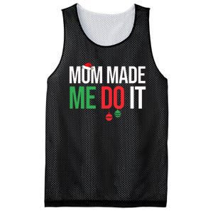 Family Christmas Pajamas Matching Mom Made Me Do It Mesh Reversible Basketball Jersey Tank