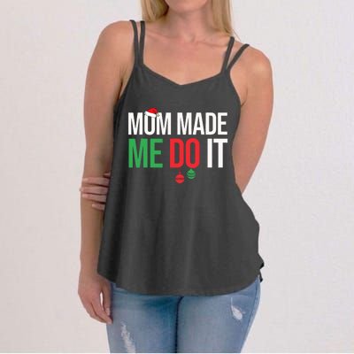 Family Christmas Pajamas Matching Mom Made Me Do It Women's Strappy Tank