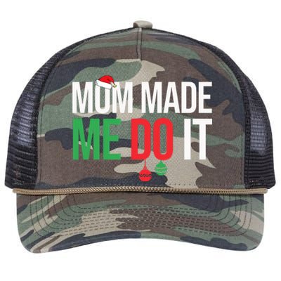 Family Christmas Pajamas Matching Mom Made Me Do It Retro Rope Trucker Hat Cap