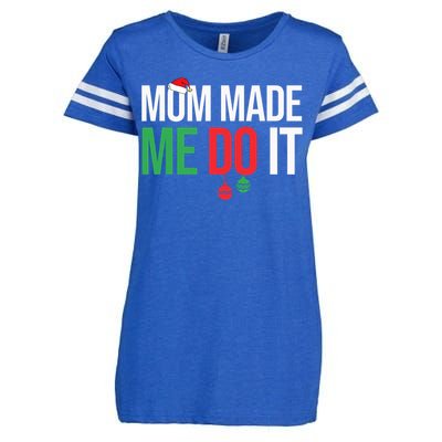 Family Christmas Pajamas Matching Mom Made Me Do It Enza Ladies Jersey Football T-Shirt