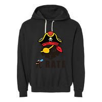 Funny Cat Pi Day Pirate Happy Pi Day Gift Garment-Dyed Fleece Hoodie
