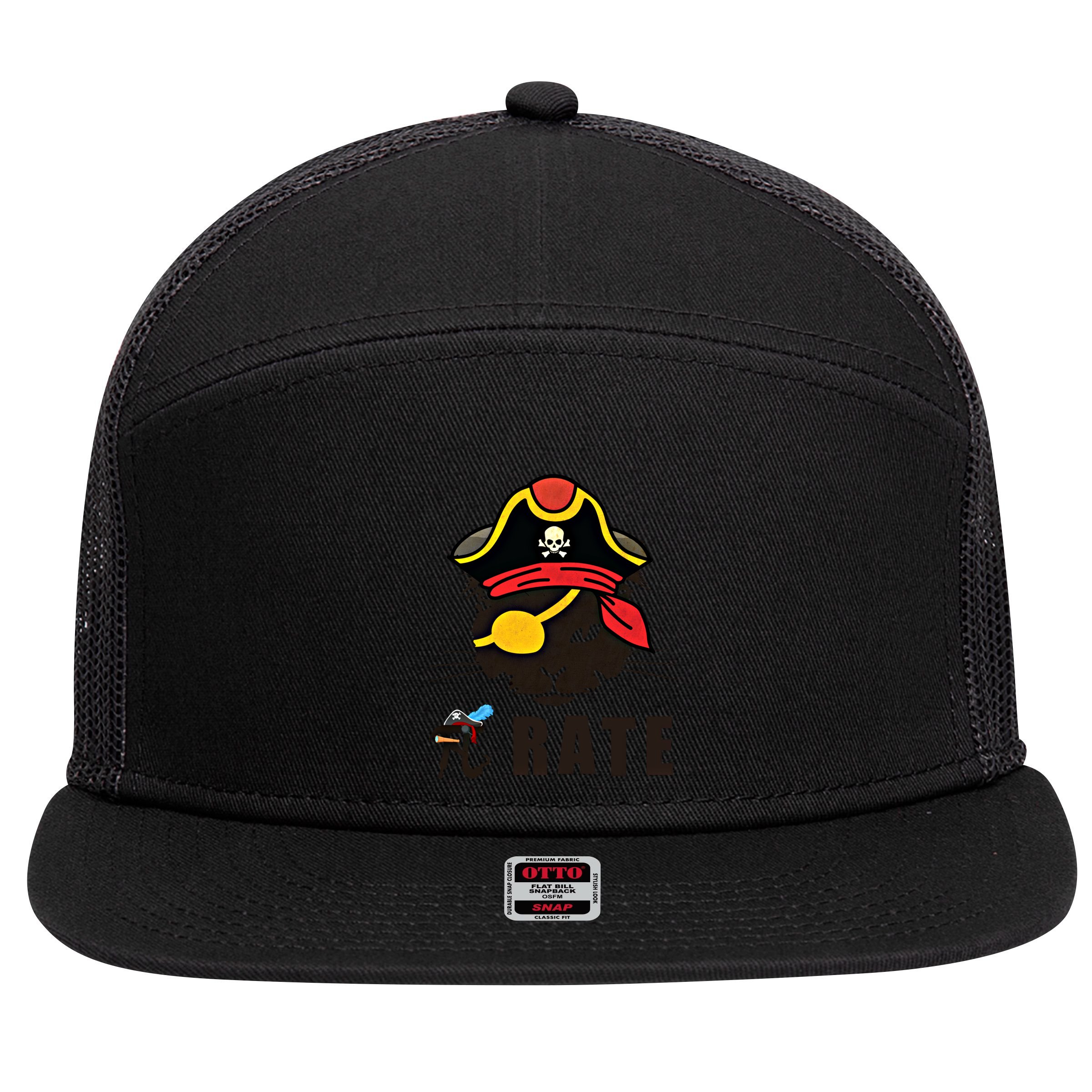 Funny Cat Pi Day Pirate Happy Pi Day Gift 7 Panel Mesh Trucker Snapback Hat