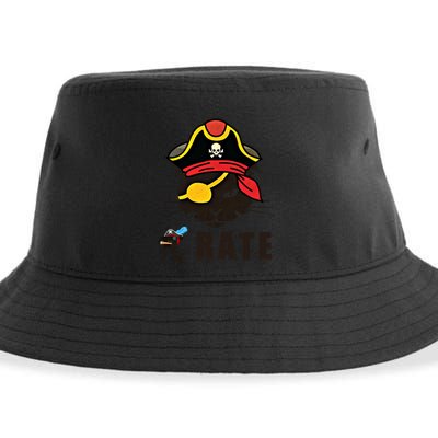 Funny Cat Pi Day Pirate Happy Pi Day Gift Sustainable Bucket Hat