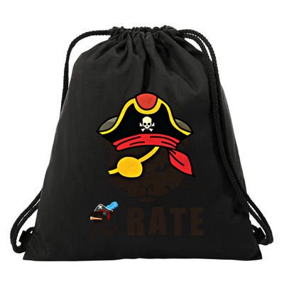 Funny Cat Pi Day Pirate Happy Pi Day Gift Drawstring Bag