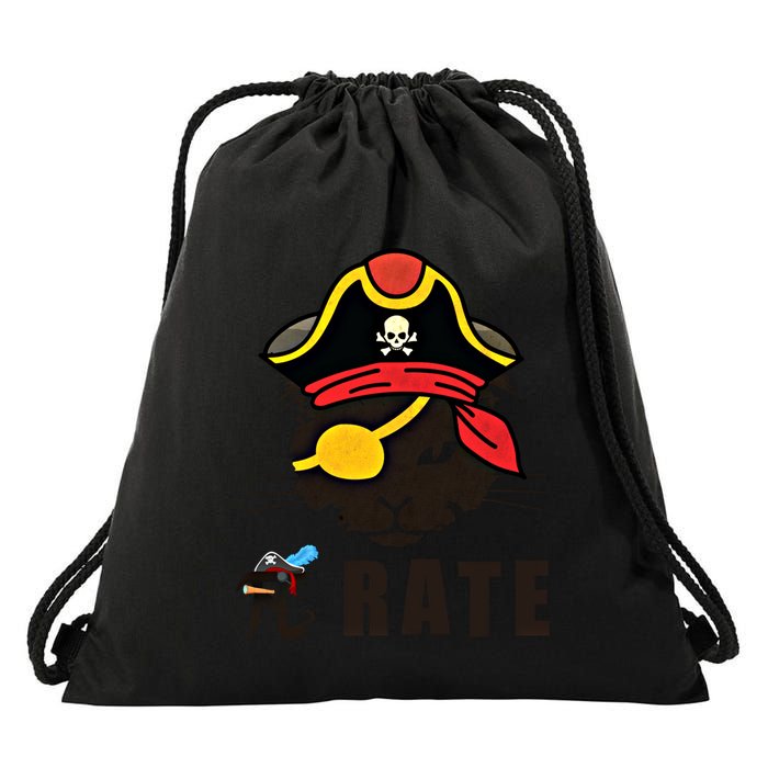 Funny Cat Pi Day Pirate Happy Pi Day Gift Drawstring Bag