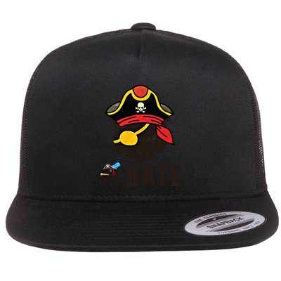 Funny Cat Pi Day Pirate Happy Pi Day Gift Flatbill Hat