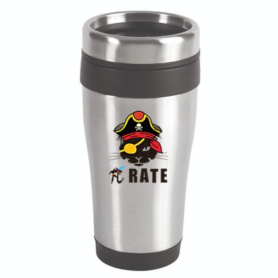 Funny Cat Pi Day Pirate Happy Pi Day Gift 16oz Travel Tumbler