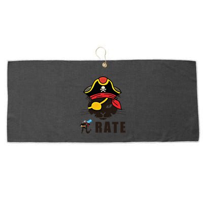 Funny Cat Pi Day Pirate Happy Pi Day Gift Large Microfiber Waffle Golf Towel