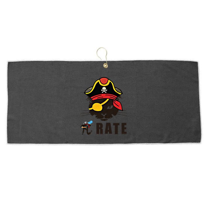 Funny Cat Pi Day Pirate Happy Pi Day Gift Large Microfiber Waffle Golf Towel