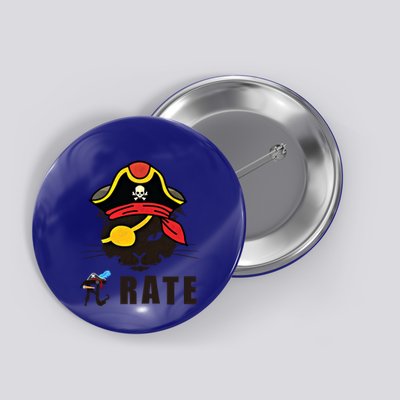 Funny Cat Pi Day Pirate Happy Pi Day Gift Button