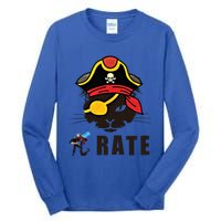 Funny Cat Pi Day Pirate Happy Pi Day Gift Tall Long Sleeve T-Shirt