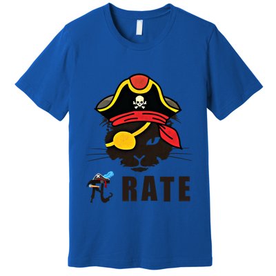 Funny Cat Pi Day Pirate Happy Pi Day Gift Premium T-Shirt