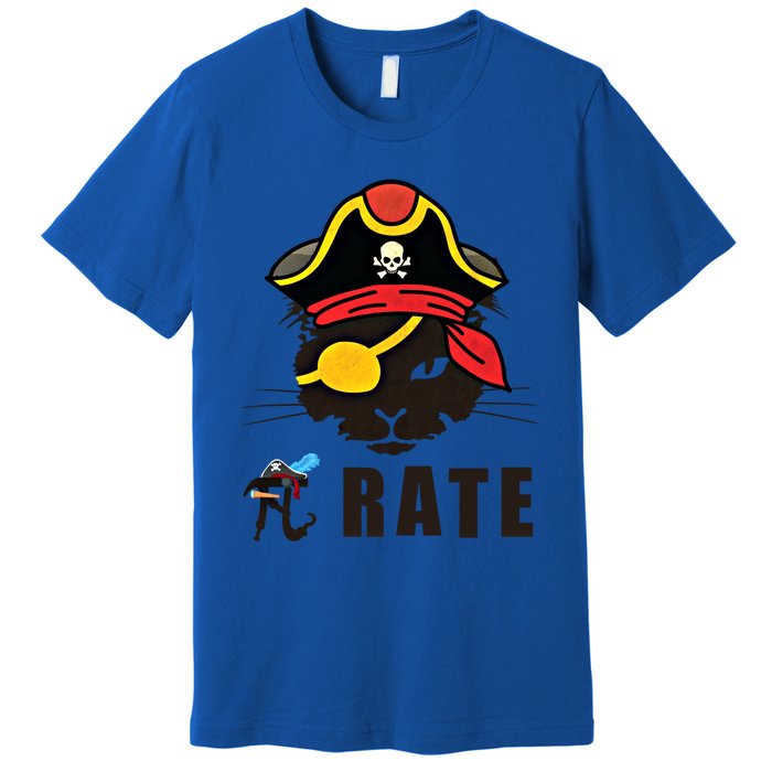 Funny Cat Pi Day Pirate Happy Pi Day Gift Premium T-Shirt