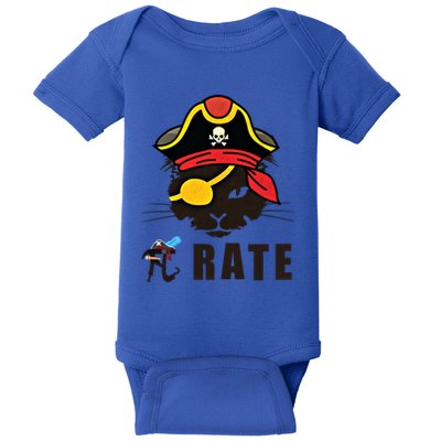 Funny Cat Pi Day Pirate Happy Pi Day Gift Baby Bodysuit
