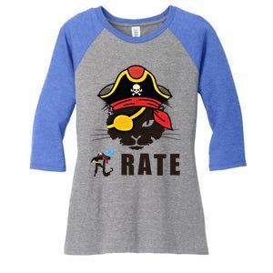 Funny Cat Pi Day Pirate Happy Pi Day Gift Women's Tri-Blend 3/4-Sleeve Raglan Shirt