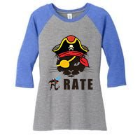 Funny Cat Pi Day Pirate Happy Pi Day Gift Women's Tri-Blend 3/4-Sleeve Raglan Shirt