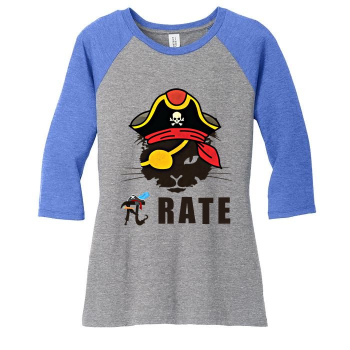 Funny Cat Pi Day Pirate Happy Pi Day Gift Women's Tri-Blend 3/4-Sleeve Raglan Shirt