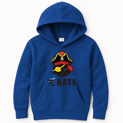 Funny Cat Pi Day Pirate Happy Pi Day Gift Kids Hoodie