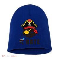 Funny Cat Pi Day Pirate Happy Pi Day Gift Short Acrylic Beanie
