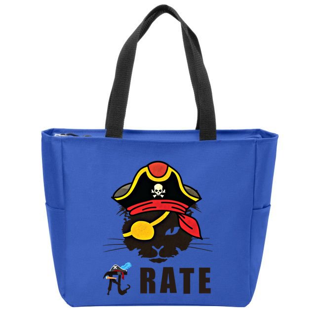 Funny Cat Pi Day Pirate Happy Pi Day Gift Zip Tote Bag