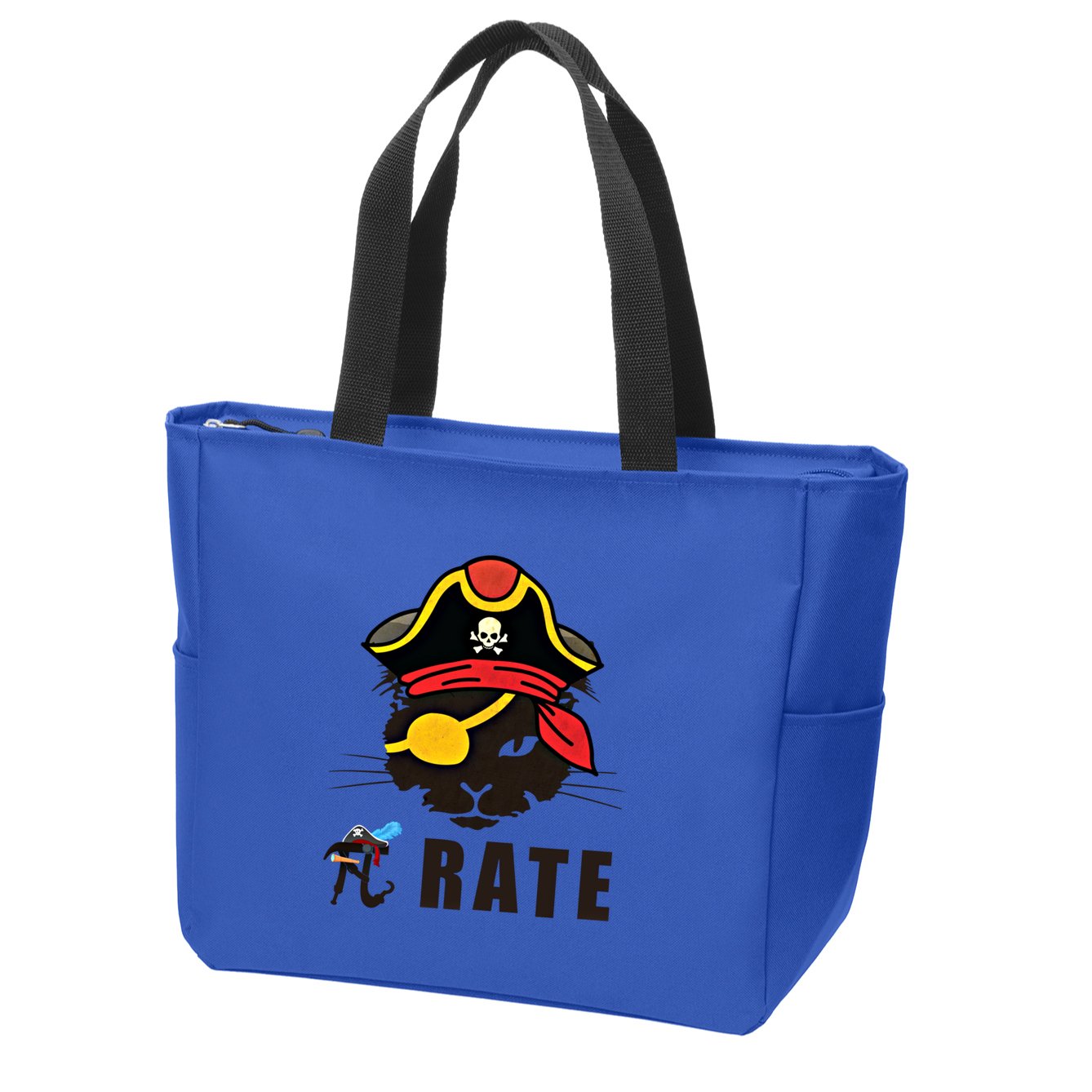 Funny Cat Pi Day Pirate Happy Pi Day Gift Zip Tote Bag