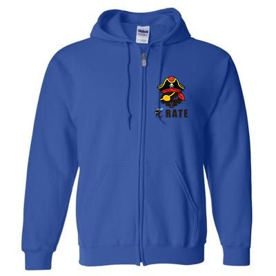Funny Cat Pi Day Pirate Happy Pi Day Gift Full Zip Hoodie