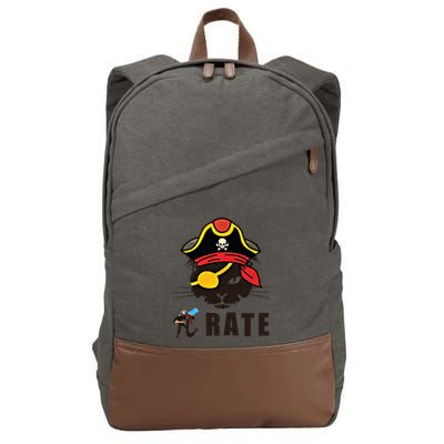 Funny Cat Pi Day Pirate Happy Pi Day Gift Cotton Canvas Backpack