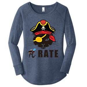 Funny Cat Pi Day Pirate Happy Pi Day Gift Women's Perfect Tri Tunic Long Sleeve Shirt