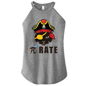 Funny Cat Pi Day Pirate Happy Pi Day Gift Women's Perfect Tri Rocker Tank