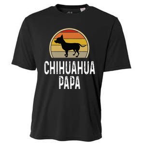 Funny Chihuahua Papa Grandpa Dad Lover Dog Owner Retro Cooling Performance Crew T-Shirt