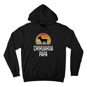 Funny Chihuahua Papa Grandpa Dad Lover Dog Owner Retro Hoodie