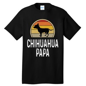 Funny Chihuahua Papa Grandpa Dad Lover Dog Owner Retro Tall T-Shirt