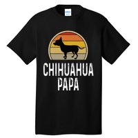 Funny Chihuahua Papa Grandpa Dad Lover Dog Owner Retro Tall T-Shirt