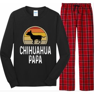 Funny Chihuahua Papa Grandpa Dad Lover Dog Owner Retro Long Sleeve Pajama Set