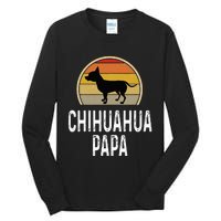 Funny Chihuahua Papa Grandpa Dad Lover Dog Owner Retro Tall Long Sleeve T-Shirt