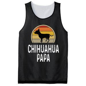 Funny Chihuahua Papa Grandpa Dad Lover Dog Owner Retro Mesh Reversible Basketball Jersey Tank