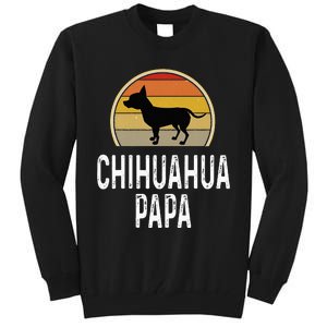 Funny Chihuahua Papa Grandpa Dad Lover Dog Owner Retro Tall Sweatshirt