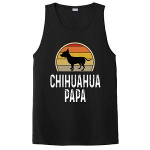 Funny Chihuahua Papa Grandpa Dad Lover Dog Owner Retro PosiCharge Competitor Tank