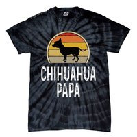 Funny Chihuahua Papa Grandpa Dad Lover Dog Owner Retro Tie-Dye T-Shirt