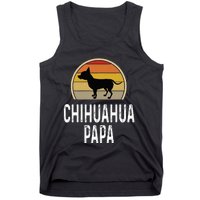 Funny Chihuahua Papa Grandpa Dad Lover Dog Owner Retro Tank Top