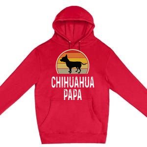 Funny Chihuahua Papa Grandpa Dad Lover Dog Owner Retro Premium Pullover Hoodie