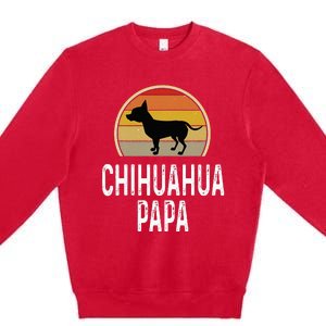 Funny Chihuahua Papa Grandpa Dad Lover Dog Owner Retro Premium Crewneck Sweatshirt