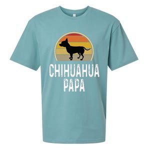 Funny Chihuahua Papa Grandpa Dad Lover Dog Owner Retro Sueded Cloud Jersey T-Shirt